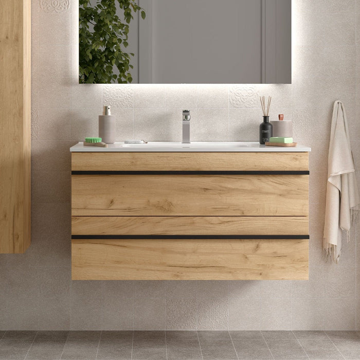 SALGAR BORN Mueble de Baño con Lavabo Color Roble