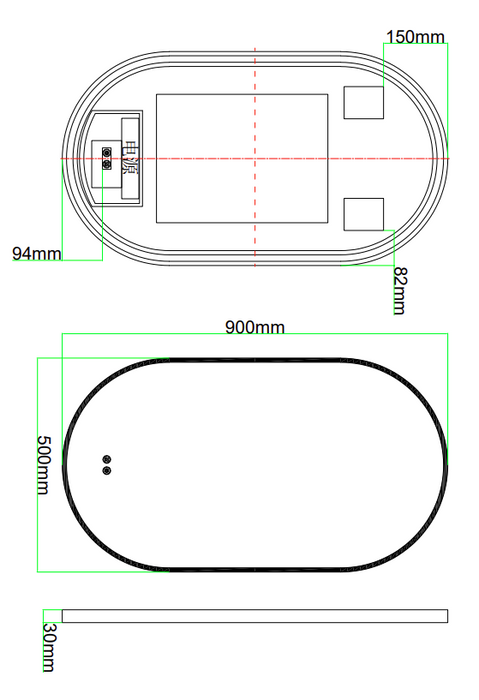 AQUORE DILI Espejo 60x80 Led