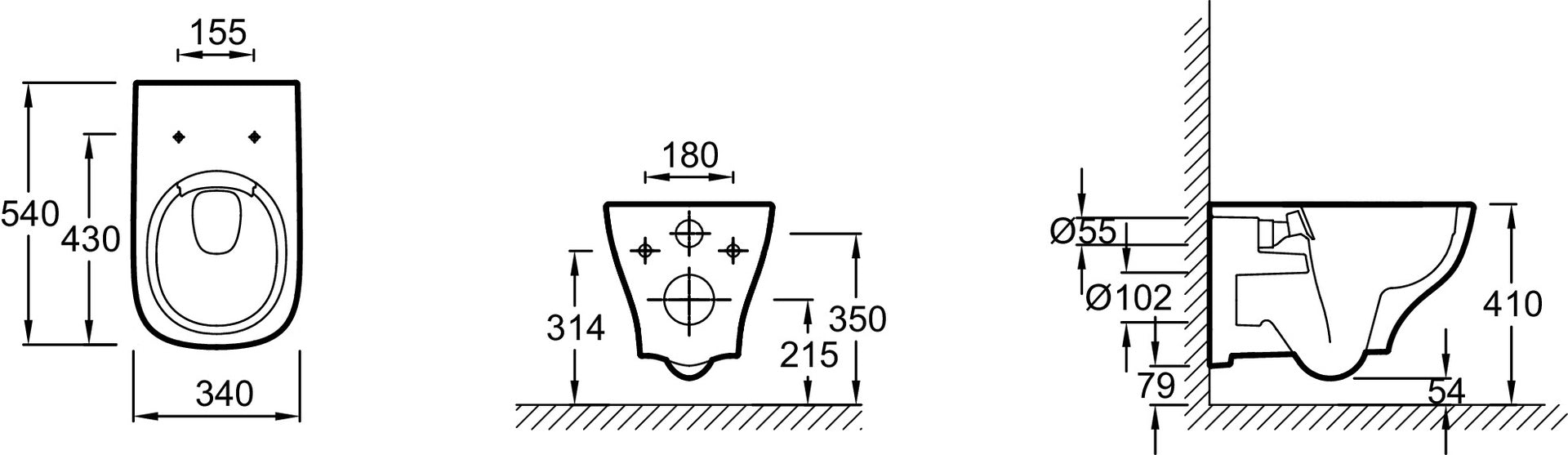JACOB DELAFON STRUKTURA Inodoro Suspendido Blanco Con Asiento