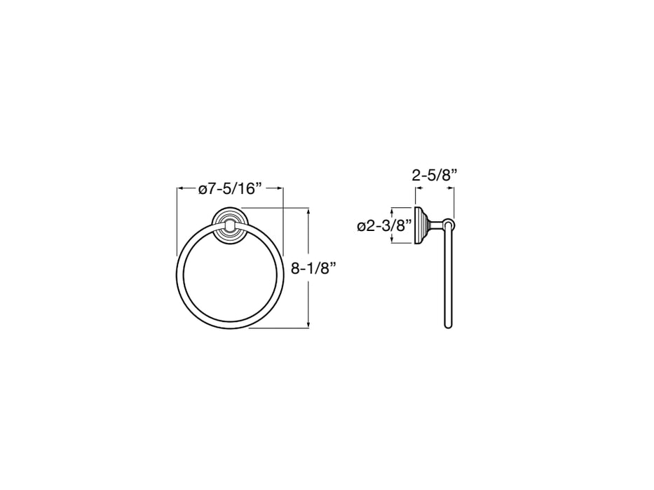 ROCA A817002001 CARMEN Toallero de Anilla Cromo