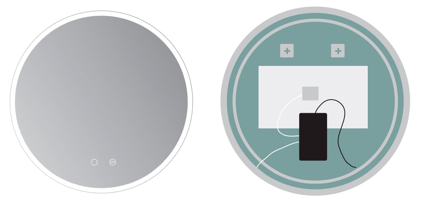 LEDIMEX LOND004/50 LONDRES Round LED Mirror Frosted Chrome Outline 50 cm