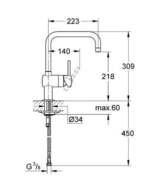 GROHE 32 488 000 MINTA Grifo Fregadero