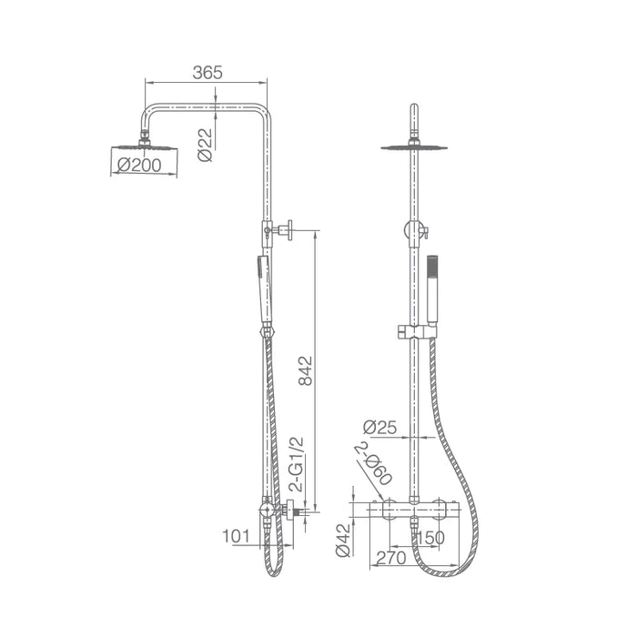 IMEX BTG053/NQ GÉNOVA Conjunto Ducha Termostatico Niquel