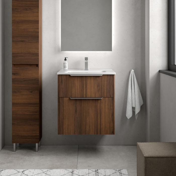 SALGAR LUVA Mueble+Lavabo Nogal Maya Tirador Cromo