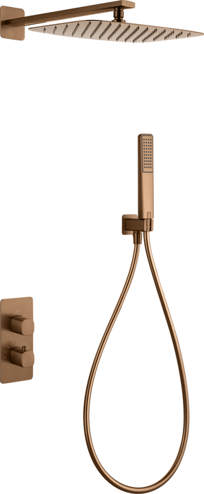 IMEX GTT064/ORC TOSCANA-AREZZO Termostatico Conjunto Empotrado Oro Rosa Cepillado
