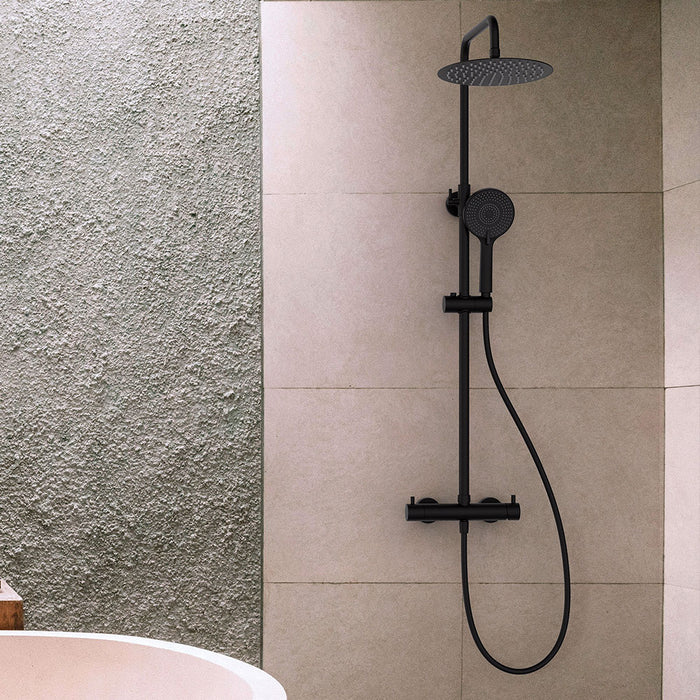 LLAVISAN L129474 ROUND BLACK Columna Monomando T 2 Vias