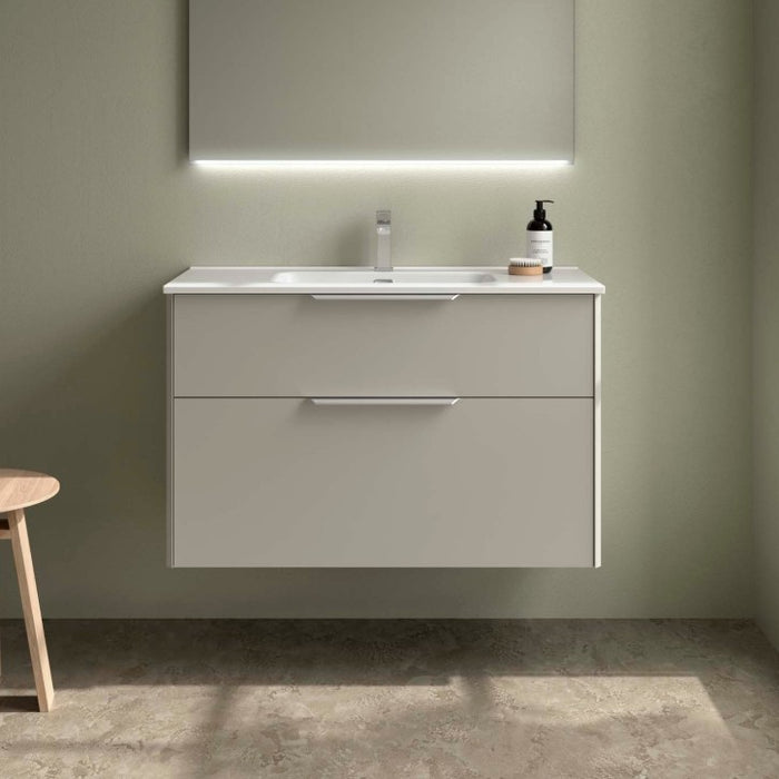 SALGAR LUVA Mueble+Lavabo Gris Satinado Tirador Cromo