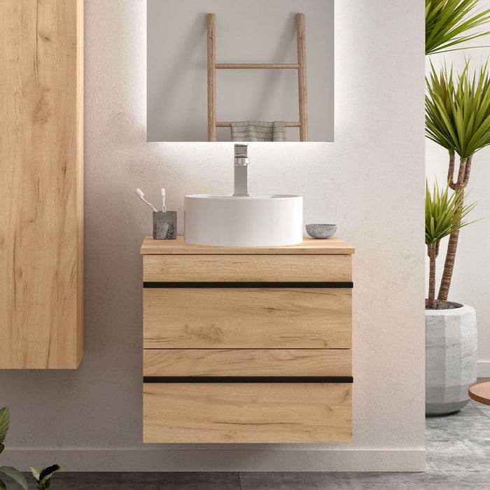 SALGAR BORN Mueble de Baño con Lavabo y Encimera Color Roble