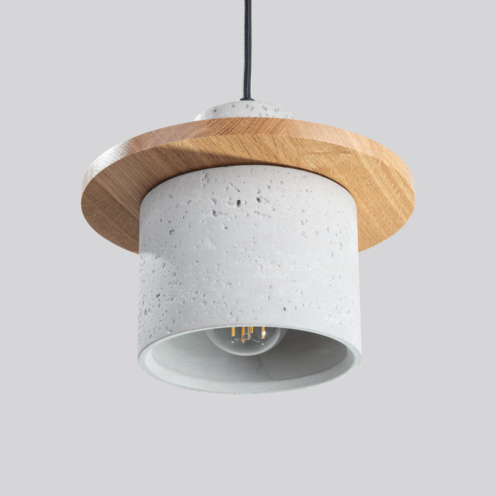 SOLLUX SL.1363 Lámpara colgante MAB hormigón gris/madera natural