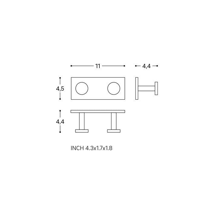 COSMIC 2760122 STICK Colgador Doble Cromo