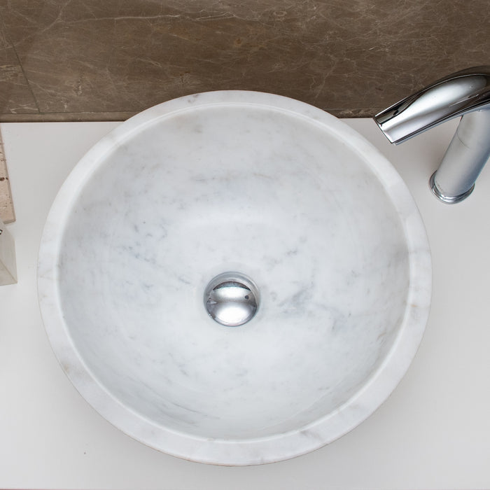 FORZINI FZ-WH/ZW-MB-112 PLUTO Lavabo redondo de marmol  Blanco