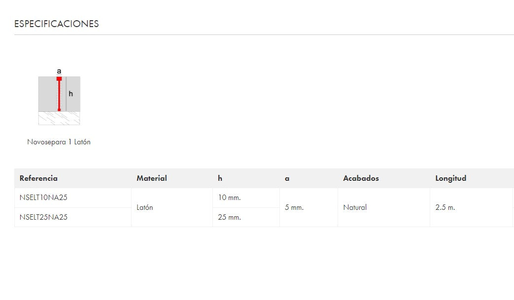EMAC NOVOSEPARA-1 Perfil Latón