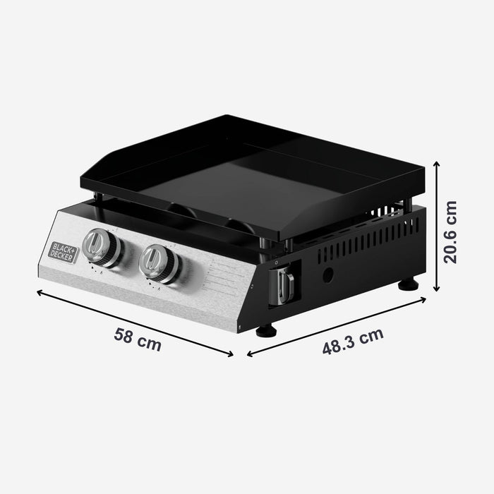 BLACK + DECKER BXOP4900E Plancha De Gas 2 Fuegos