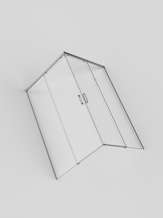 SB_X STYLO Mampara Ducha Rectangular Niquel Transparente