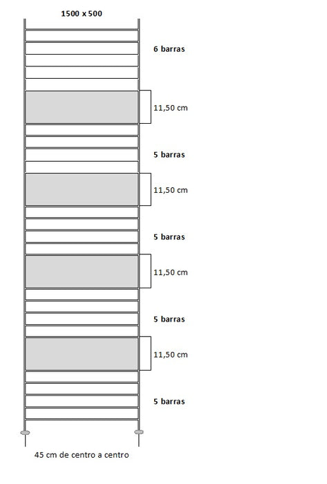 ARCOBAÑ 00RNE1500  Radiador Electrico Negro 1500 X 500