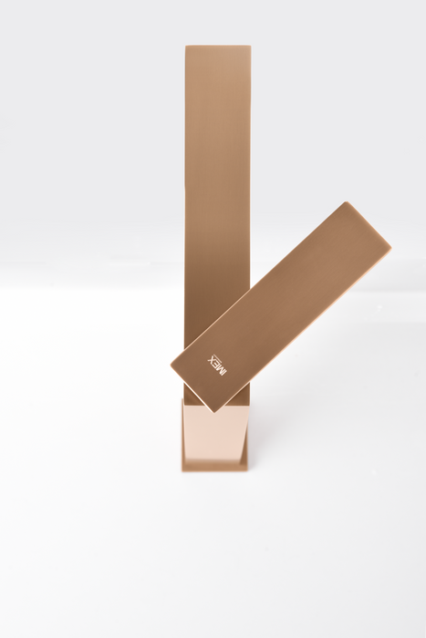 IMEX BDP048-3ORC PISA Monomando Lavabo Alto Oro Rosa Cepillado