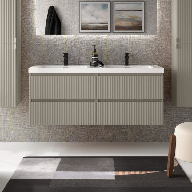 SALGAR 121749 KIRA Mueble+Lavabo TOSCANA 140cm Gris mate