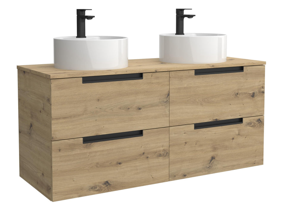 SALGAR 122014 LENI Mueble+Lavabo LISBOA 2 Senos 140cm Roble