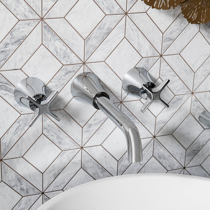 RAMONSOLER 912001 ADAGIO Wall-Mounted Dual-Handle Sink Faucet Chrome