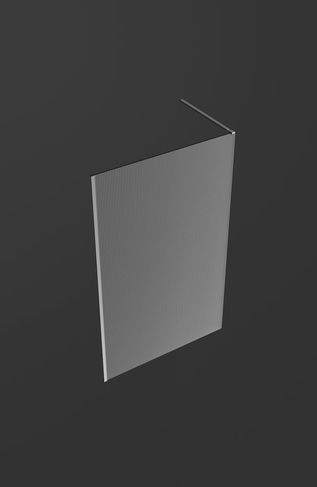 SB_X SCREEN WAVES Mampara Fijo Ducha 8 MM Niquel Cepillado Vidrio Acanalado