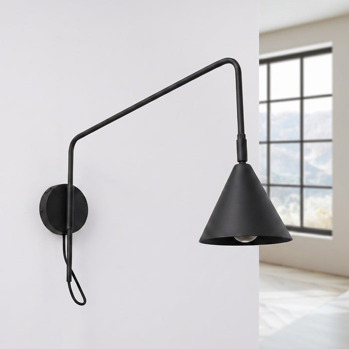 SOLLUX SL.2492 Aplique de pared NOX 1 negro con interruptor