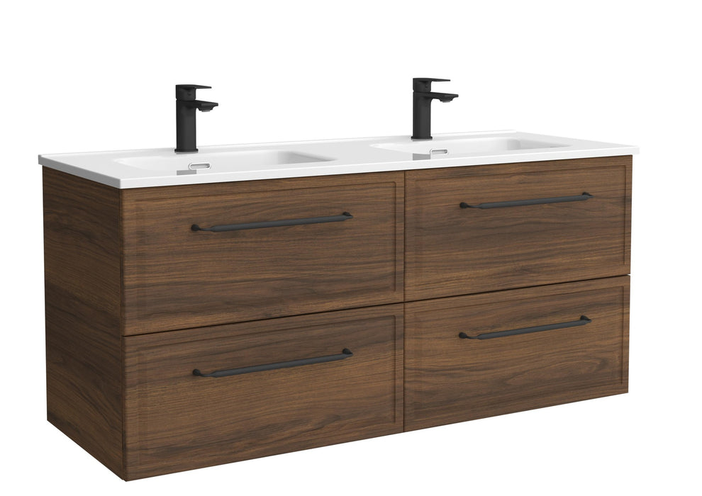 SALGAR 121800 RUNA Mueble de Baño 2 pozas Porcelana 120cm Nogal