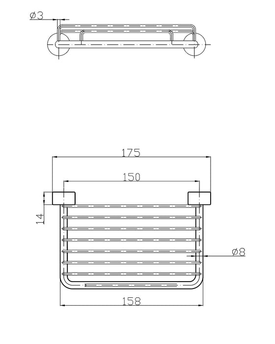 MEDICLINICS AC0962C Jabonera rectangular Cromo