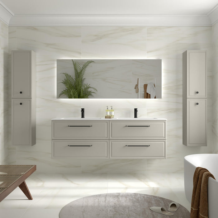 SALGAR 121806 RUNA Mueble de Baño 2 pozas Solid Surface 160cm Gris mate
