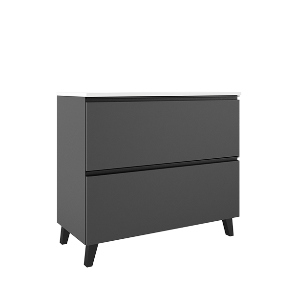 VISOBATH GRANADA Bathroom Cabinet with Floor Sink 2 Drawers Ash