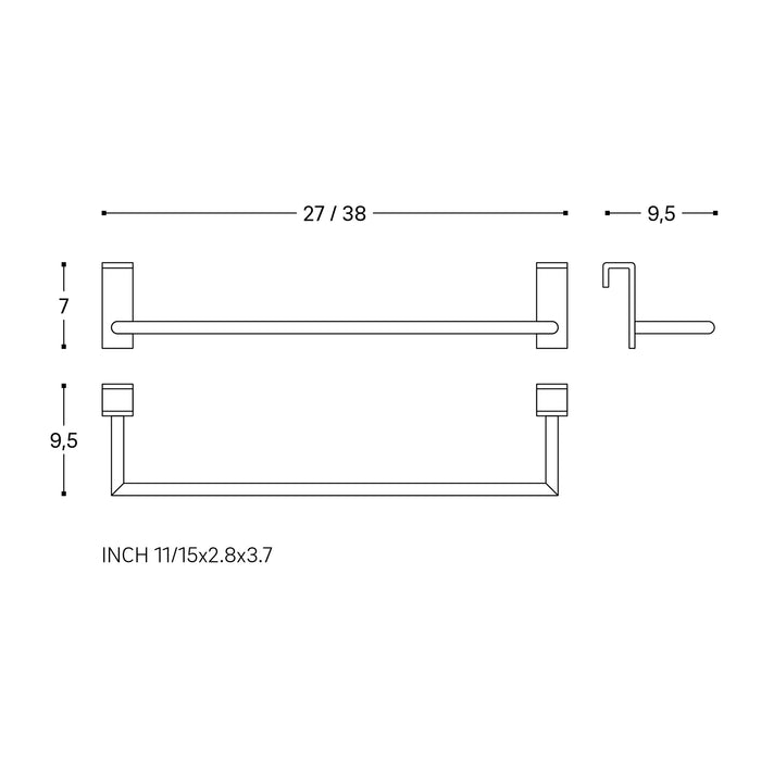 COSMIC 2760164 STICK Toallero 45 Cromo