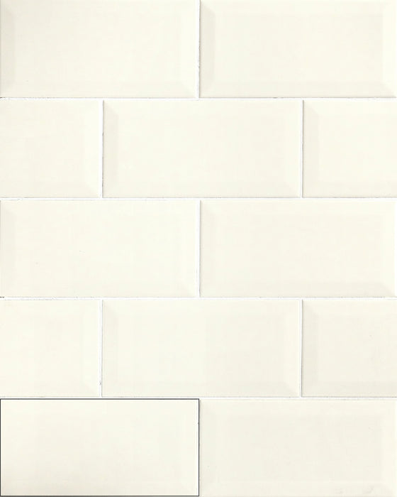 APE 4084120901 METRO Beveled Ivory Gloss 10X20 Red Paste