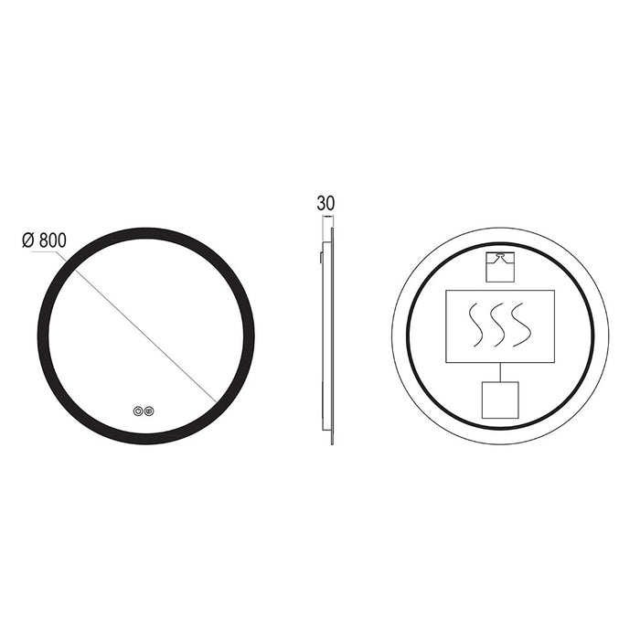 OXEN 409854 AURUM Espejo Led 24w Redondo De 80 Cm Tº Variable