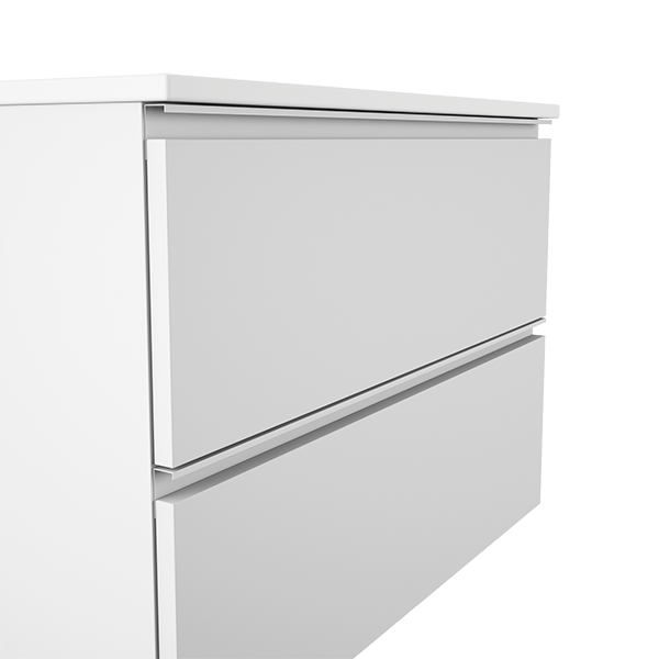 VISOBATH GRANADA Mueble de Baño con Lavabo Suspendido 2 Cajones Blanco Mate