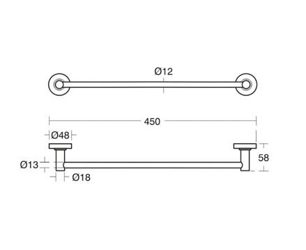 IDEAL STANDARD A9117AA IOM Toallero De Lavabo 45Cm Cromo