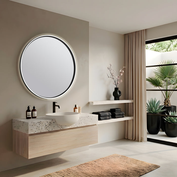 BATHSTAGE B-APOLO Espejo Led Redondo C/Sensor Touch Doble Triled y Antivaho Marco Negro