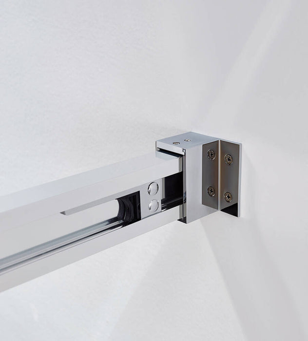 GME BASIC Mampara Frontal Ducha Corredera 1F+1C Cromo Vidrio Decorado