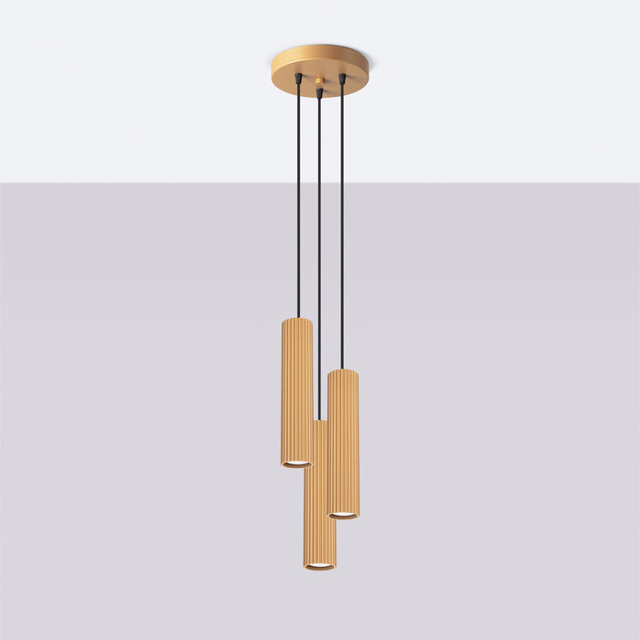 SOLLUX SL.1557 KARBON Lámpara Colgante 3p Oro