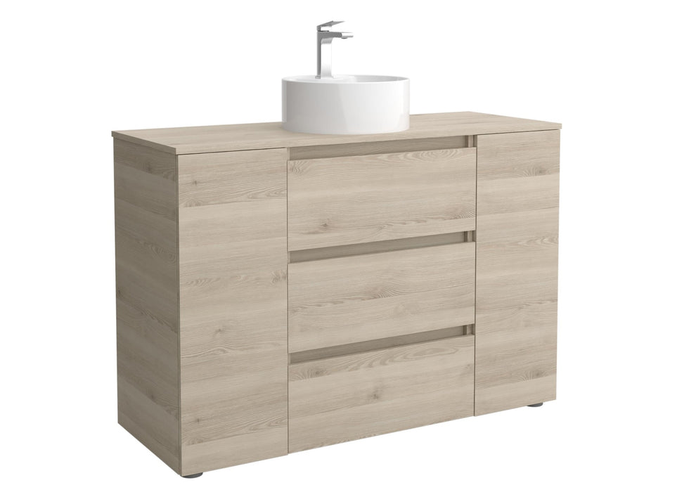 SALGAR BEQUIA PLUS Mueble 3C Lavabo sobre encimera 120 cm Natural