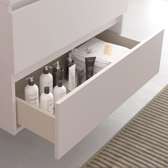 SALGAR 102231 BEQUIA Bathroom Cabinet with Sink 120 2 Drawers and 4 Compartments White Roble África