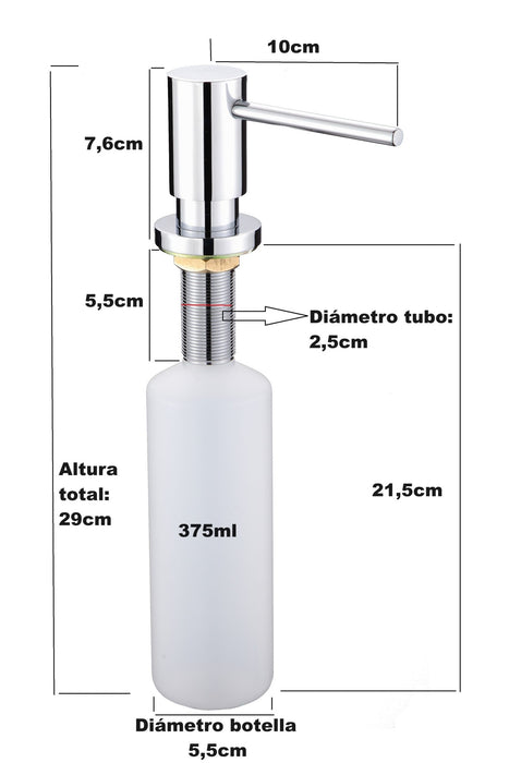 ARCOBAÑ 20DJBEN Dispensador Jabón Universal Bajo Encimera Negro