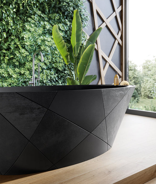 ACQUABELLA 53024557 OPAL Bañera Exenta Textura QUIZ Color Negro