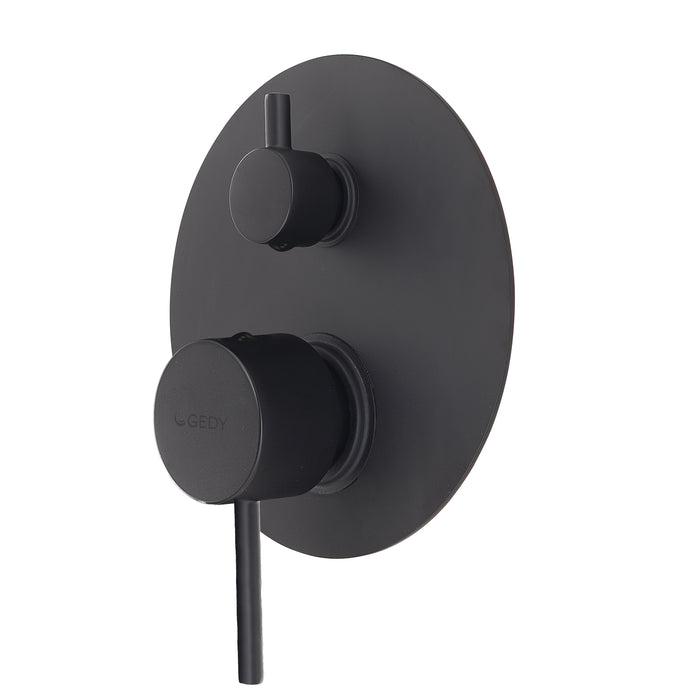 GEDY MXGA0514000 GARDA Grifo empotrado de ducha con desviador negro mate
