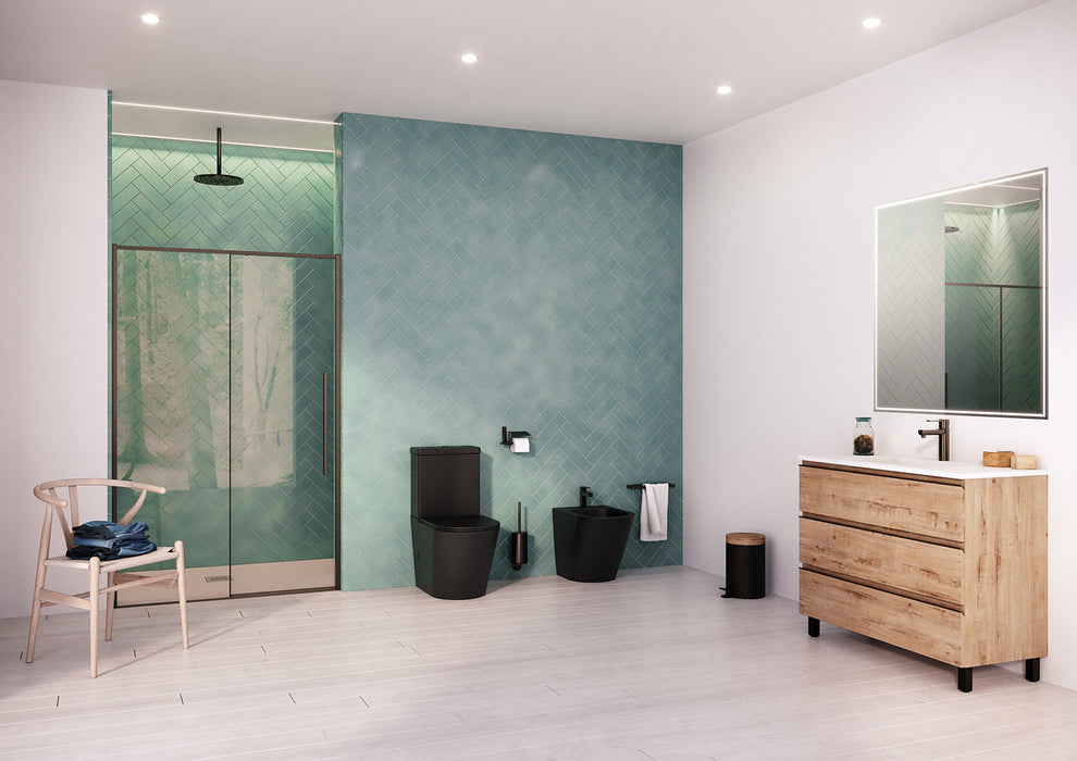 FOSSIL NATURA 01210 VENECIA Inodoro Rimless Compacto Completo Negro Mate