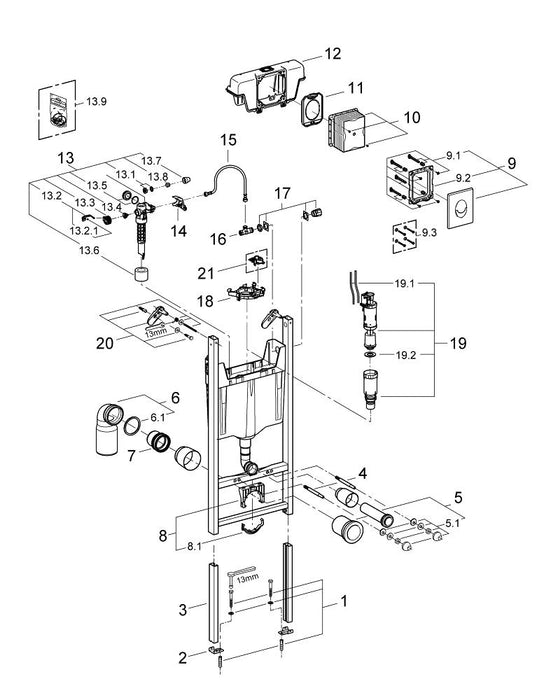 GROHE 27 523 243 TEMPESTA Barra de ducha de 60 cmm Negro Mate
