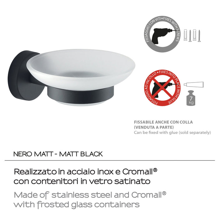 GEDY 23111400200 EROS Jabonera Negro Mate