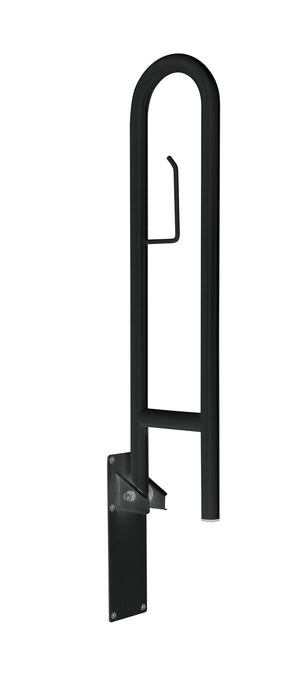 GEDY 56583800000 SNUG Soporte de apoyo abatible 80 cm con portarrollo cepillado