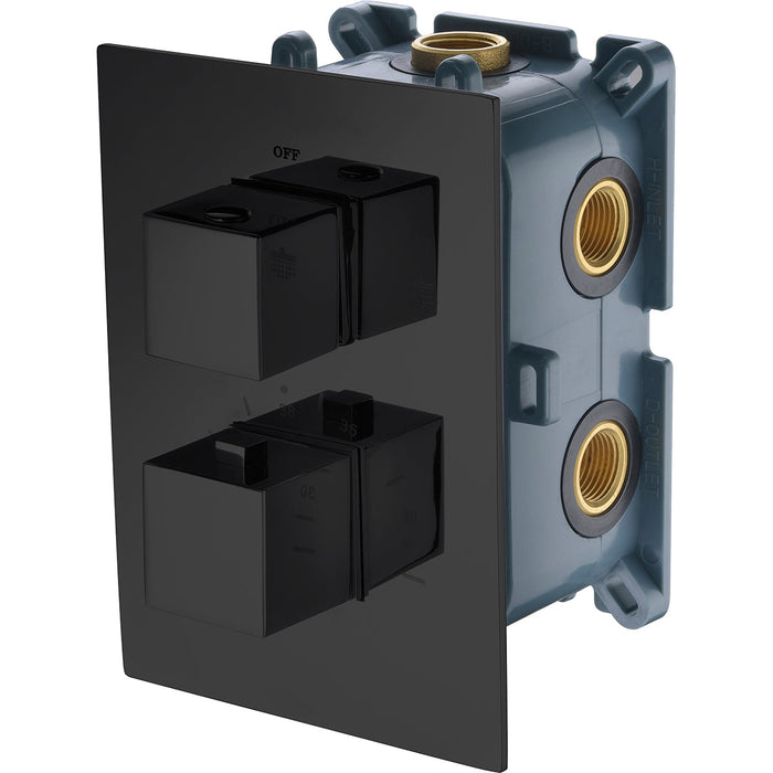 IMEX GST22V/NG Empotrado Termostático 2 Vías Negro Mate