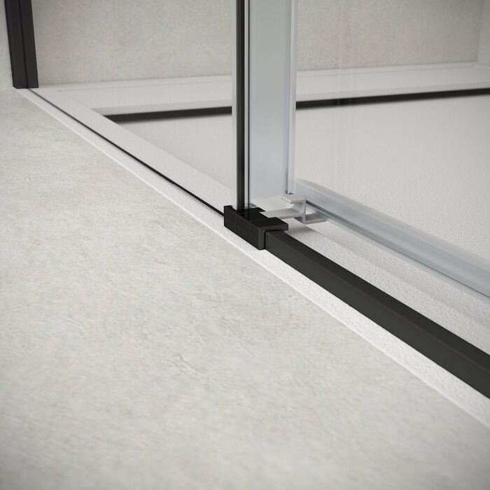 PROFILTEK SA-820 SALMA PLUS 2 hojas correderas+2 hojas fijas. 8 MM Negro Transparente