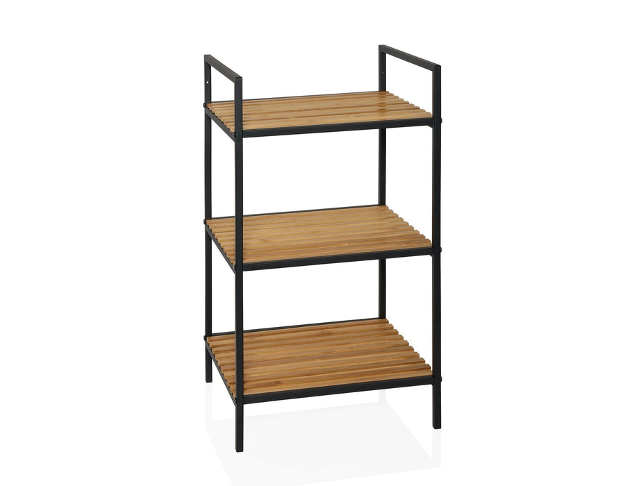 ANDREA HOUSE BA69091 Estantería 3 Estantes Metal Negro Bambu