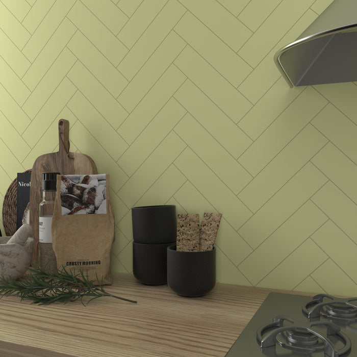 DUNE FLAT MUSTARD MATT 7.5x30 Azulejo Pasta Blanca